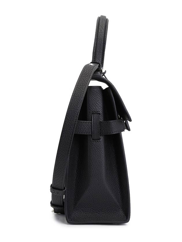 Tempete MM Crispy Calf Leather Tote Bag Black - DELVAUX - BALAAN 4