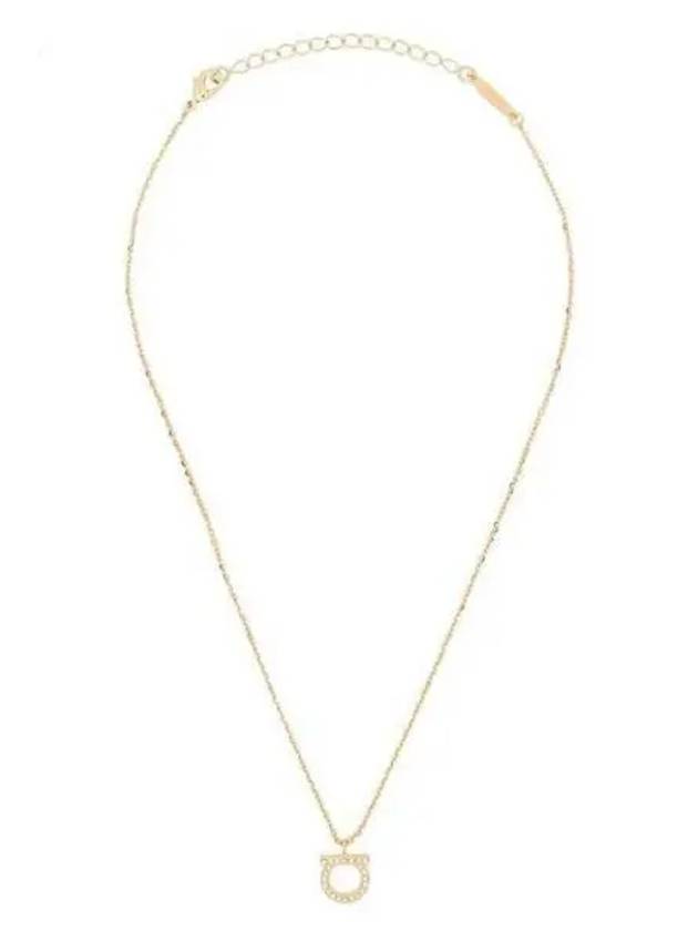 Gancini Crystals Necklace Gold - SALVATORE FERRAGAMO - BALAAN 2