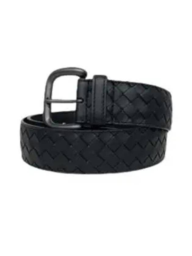 Men's Intrecciato Weaving Leather Belt Black - BOTTEGA VENETA - BALAAN 2