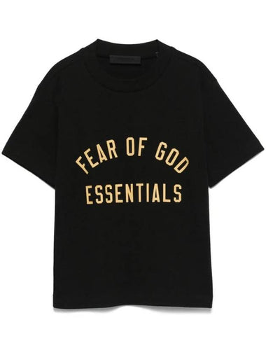 Logo Print Short Sleeve T Shirt Black - FEAR OF GOD - BALAAN 1