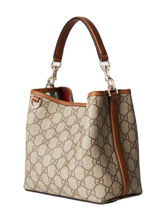 GG Emblem Mini Bucket Bag Beige Beige Dark Brown - GUCCI - BALAAN 3