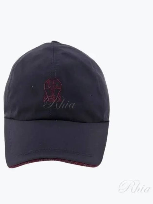 Embroidered Logo Curved Peak Ball Cap Navy - BRUNELLO CUCINELLI - BALAAN 2