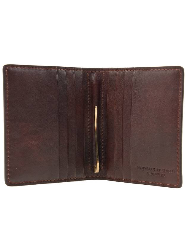 Calfskin Money Clip Card Wallet Burgundy - BRUNELLO CUCINELLI - BALAAN 10