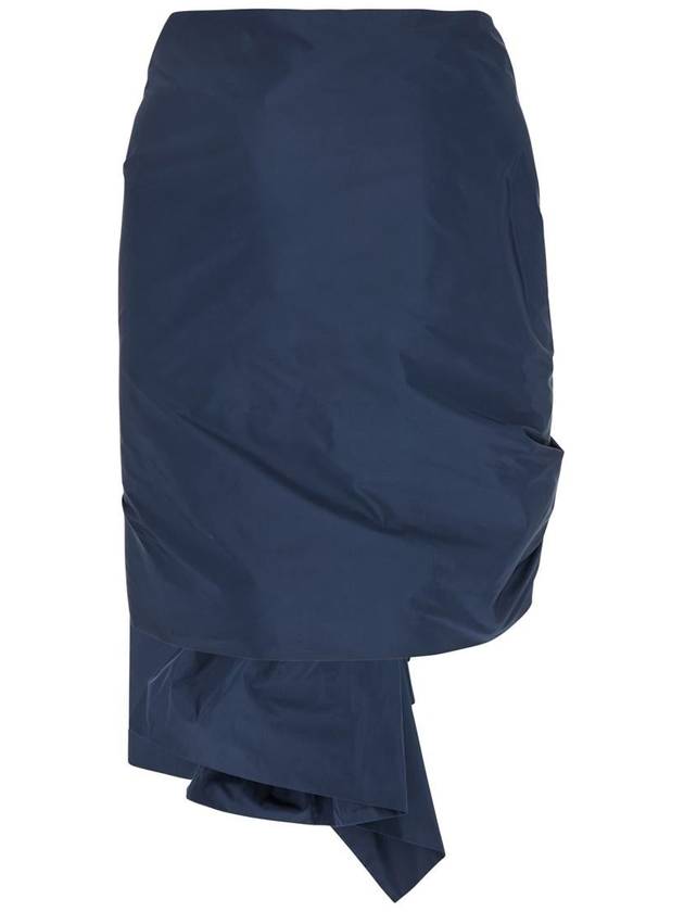 Blue Asymmetric Cape With Knot Detail In Tech Fabric Woman - P.A.R.O.S.H. - BALAAN 2