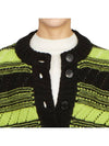 Logo Stripe Pattern Knit Cardigan Black - GANNI - BALAAN 11