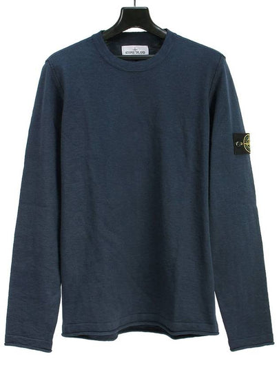 Wappen Patch Crew Neck Knit Top Dark Blue - STONE ISLAND - BALAAN 2