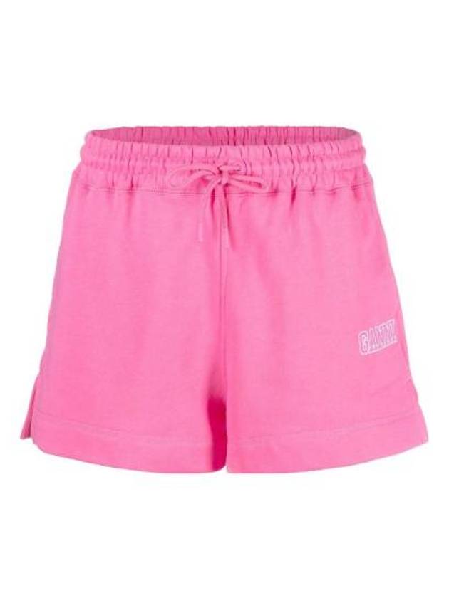 Women's Logo Cotton Banding Sweat Shorts Sugar Plum - GANNI - BALAAN 2