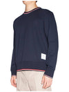 Logo Tab RWB Stripe Trimming Knit Top Navy - THOM BROWNE - BALAAN 6