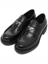 Chocolate Brushed Leather Loafers Black - PRADA - BALAAN 3