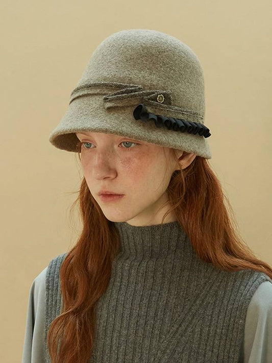 Frill Cloche Beige - BROWN HAT - BALAAN 1