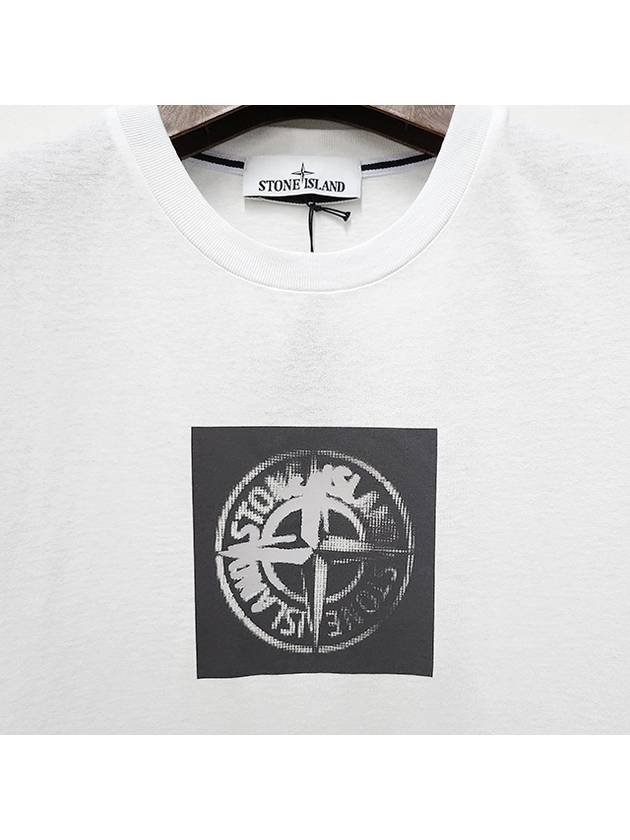 Garment Dyed Institutional One Print Cotton Jersey Short Sleeve T Shirt White - STONE ISLAND - BALAAN 4