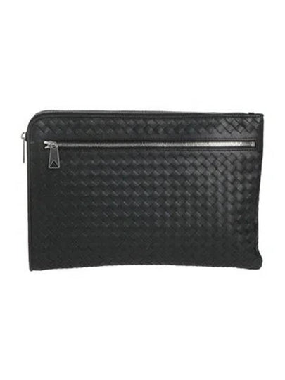 Intrecciato Document Clutch Bag Black - BOTTEGA VENETA - BALAAN 2