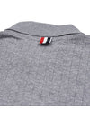 RWB Button Ribbed Polo Wool Knit Top Grey - THOM BROWNE - BALAAN 9