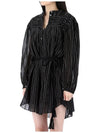 Leozi Striped Cotton Short Dress Black - ISABEL MARANT - BALAAN 4