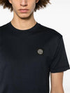 Logo Patch Short Sleeves T-Shirt Navy - STONE ISLAND - BALAAN 3