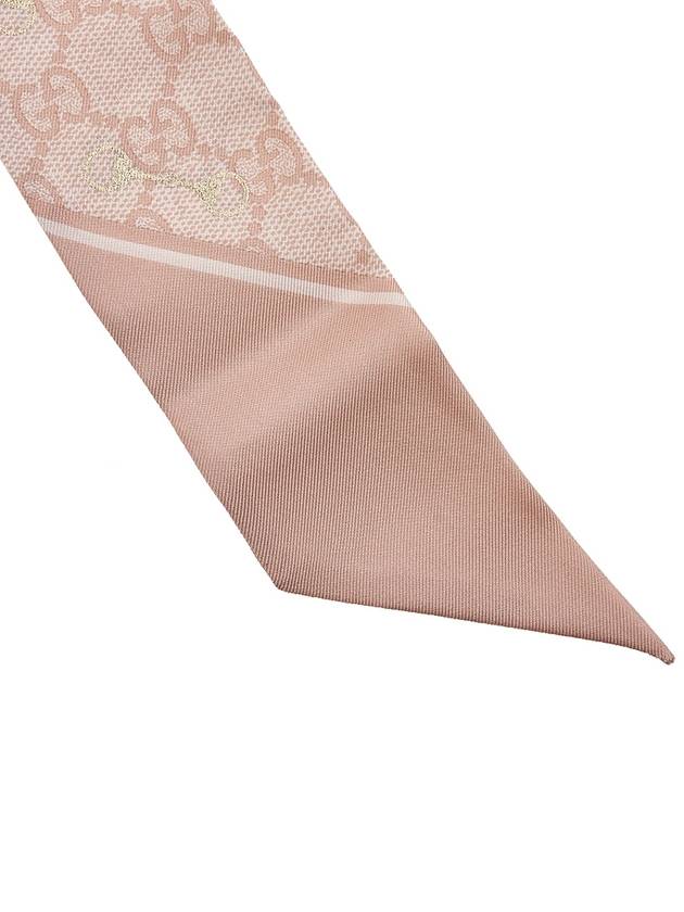 Horsebit GG Print Silk Neck Bow Scarf Rose Pink - GUCCI - BALAAN 6