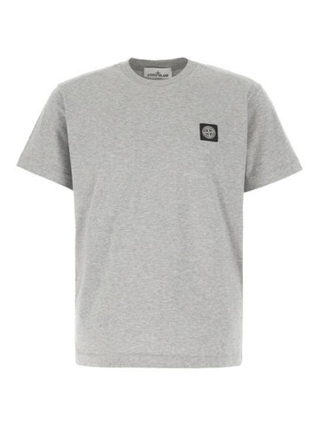 Logo Patch Short Sleeve T-Shirt Grey - STONE ISLAND - BALAAN 1