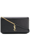 Cassandra Phone Holder Strap Cross Bag Black - SAINT LAURENT - BALAAN 2