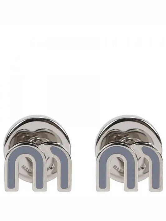 Enameled Metal Earrings Grey - MIU MIU - BALAAN 2