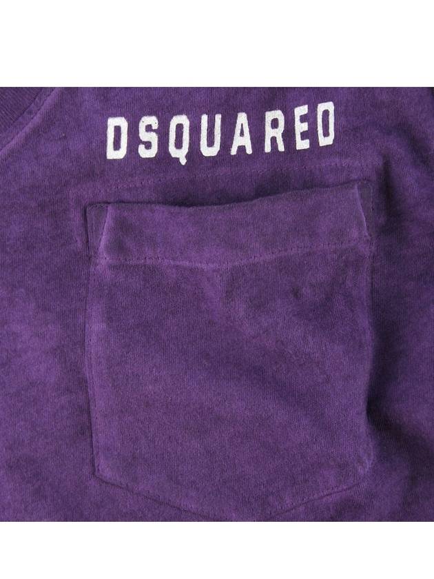 Vintage V-Neck Washed Short-Sleeved T-Shirt Purple - DSQUARED2 - BALAAN 6