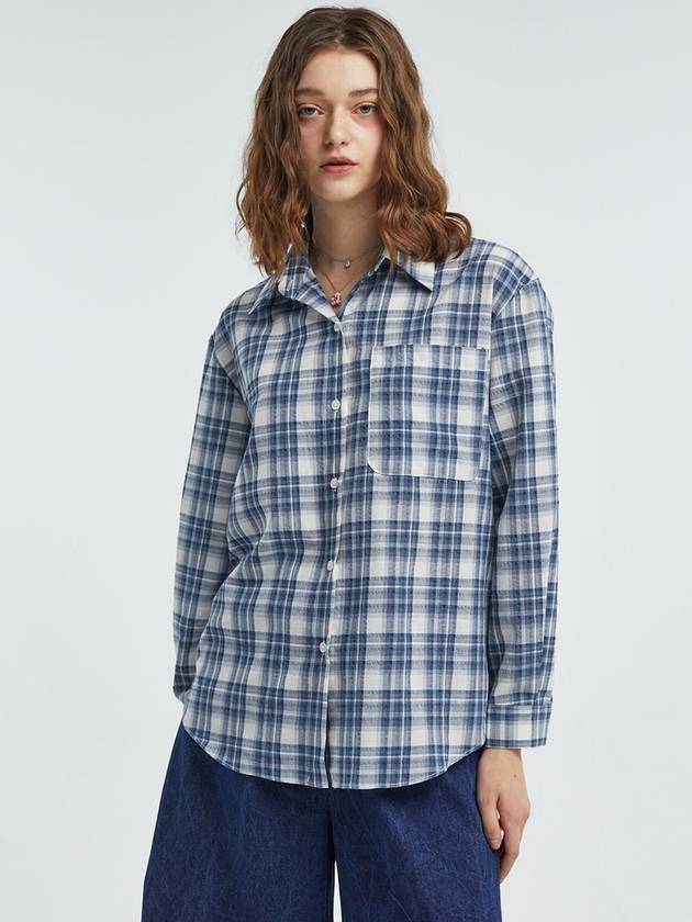 Summer Check Shirt Navy - MANAVIS7 - BALAAN 1