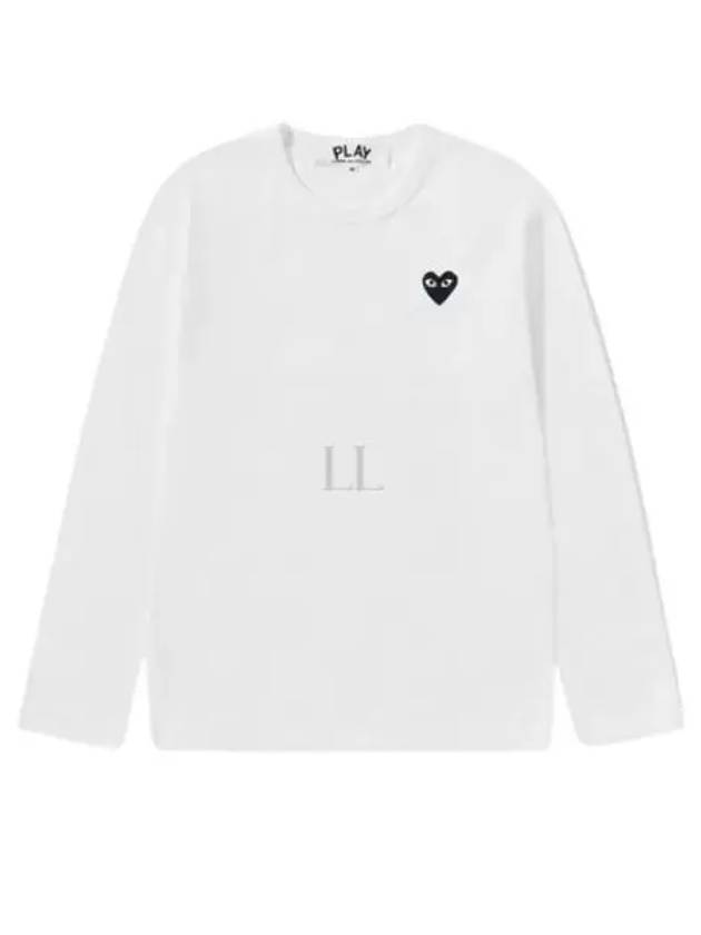 AX T120 051 2 P1T120 AZ Black Heart Wappen Long Sleeve Tee - COMME DES GARCONS - BALAAN 1