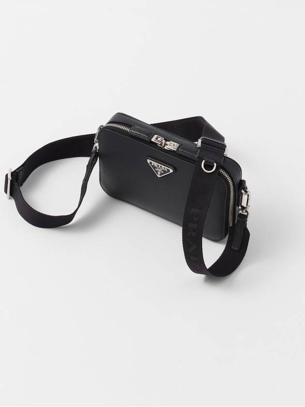 Brique Saffiano Leather Cross Bag Black - PRADA - BALAAN 4