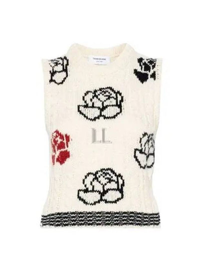 Pattern Intarsia Knit Vest White - THOM BROWNE - BALAAN 2