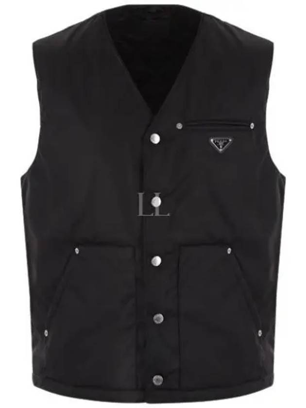 Triangle Logo Re-Nylon Padded Vest Black - PRADA - BALAAN 2