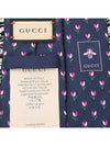 GG flower silk tie navy - GUCCI - BALAAN.