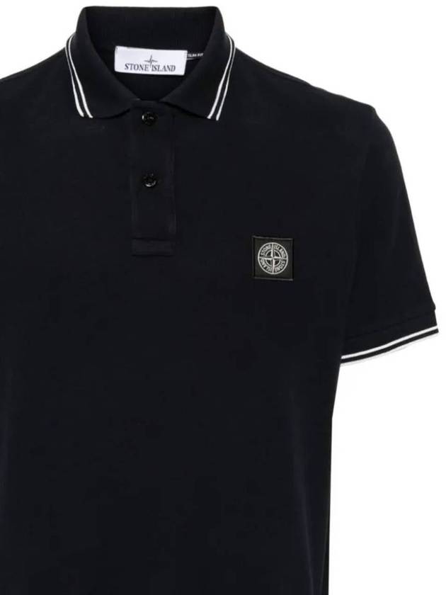 Logo Patch Polo Shirt Navy - STONE ISLAND - BALAAN 3