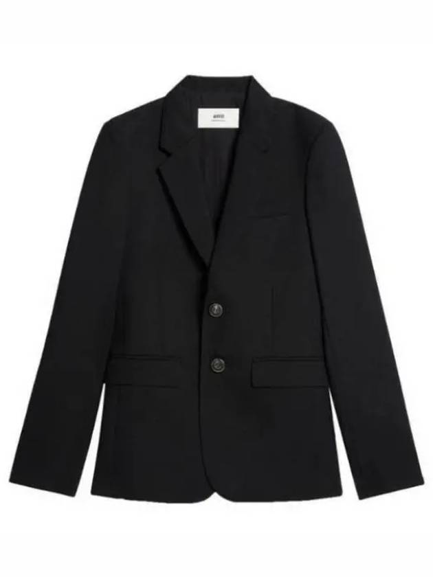 Single Breasted Blazer Jacket Black - AMI - BALAAN 2