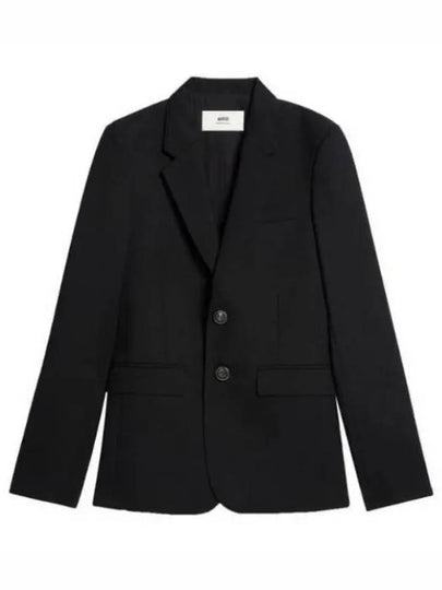 Single Breasted Blazer Jacket Black - AMI - BALAAN 2