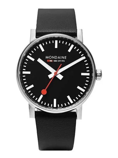 Evo 2 Vegan Leather Strap Watch Black - MONDAINE - BALAAN 1