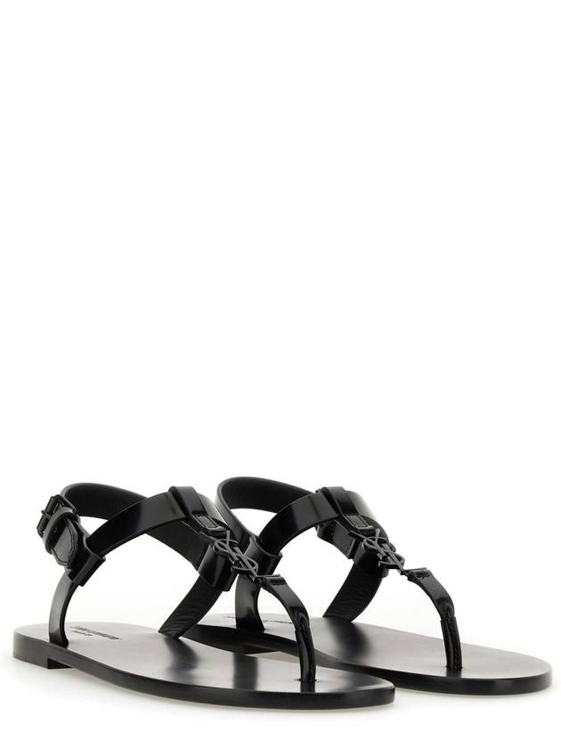 Cassandre Flip Flops Black - SAINT LAURENT - BALAAN 4