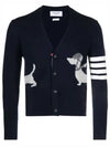 Hector 4 Bar Stripe Cardigan Black - THOM BROWNE - BALAAN 2