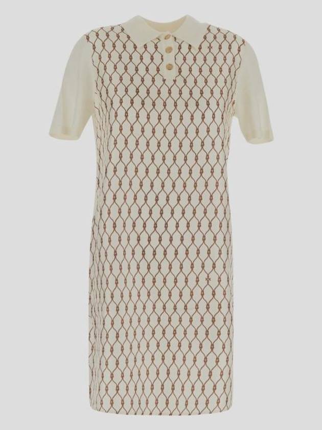 Silk Front Polo Midi Dress Ivory - TORY BURCH - BALAAN 1