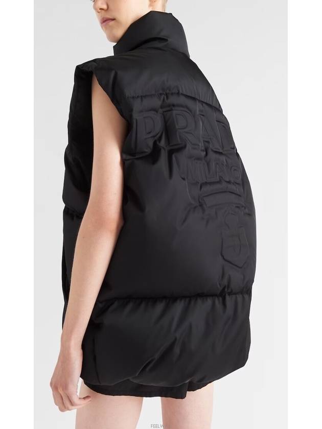 Oversized Re-Nylon Down Vest Black - PRADA - BALAAN 2