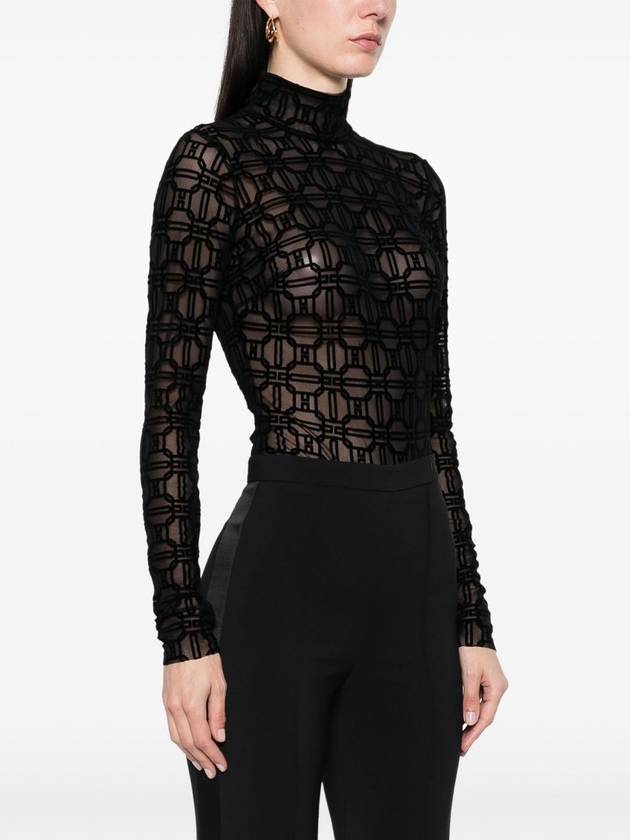 flocked tulle bodysuit - ELISABETTA FRANCHI - BALAAN 3