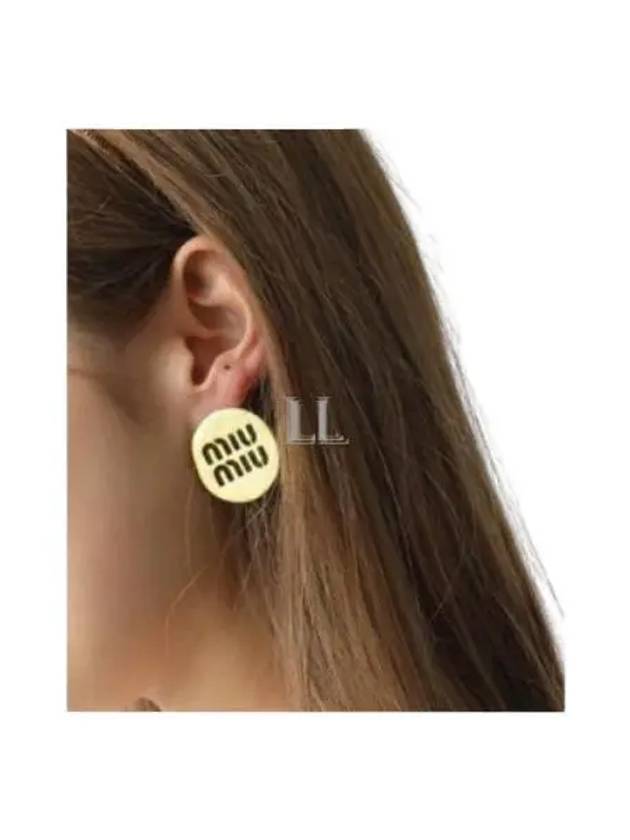 Circle Logo Earrings Gold - MIU MIU - BALAAN 2