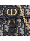 Bobby East West Chain Oblique Jacquard Pouch Bag Blue - DIOR - BALAAN.