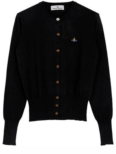 Bea Logo Wool Cardigan Black - VIVIENNE WESTWOOD - BALAAN 2