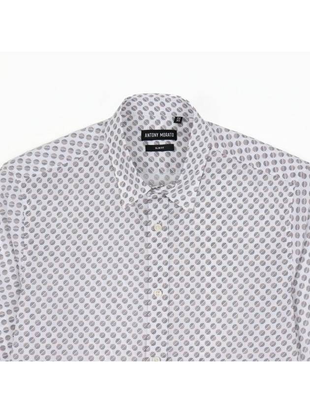 Dot Print Cotton Solid Shirt SH123 - IKALOOOK - BALAAN 3