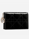 Lady Cannage Patent Calfskin Flap Card Wallet Black - DIOR - BALAAN 2