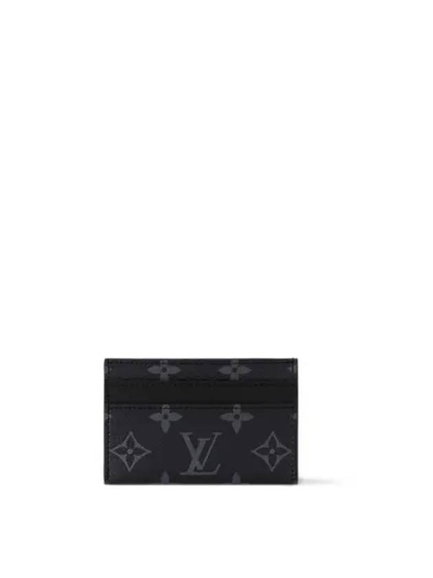 Monogram Eclipse Double Card Wallet Black - LOUIS VUITTON - BALAAN 3