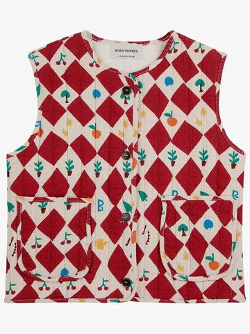 Children s Quilted Vest Bobo Harlequin all over B224AC125 - BOBO CHOSES - BALAAN 1