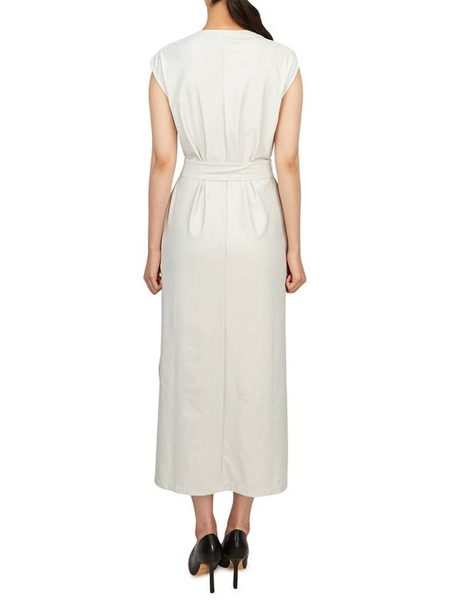 Megaton Belt Sleeveless Long Dress Grey - MAX MARA - BALAAN 4