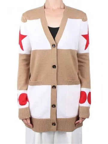 Women s Valido Cashmere Cardigan White Brown 007 1120599 - MAX MARA - BALAAN 1