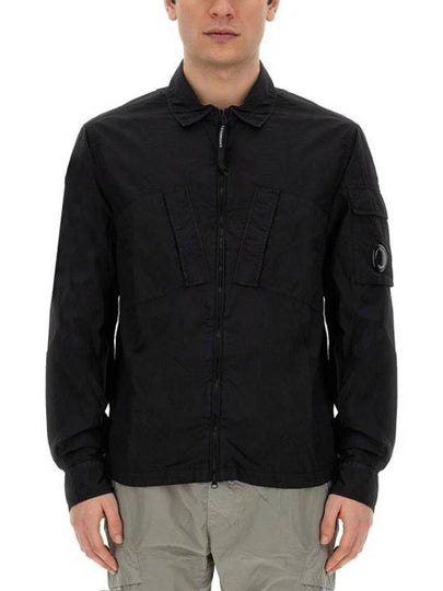 Taylon L Zipped Long Sleeve Shirt Black - CP COMPANY - BALAAN 2