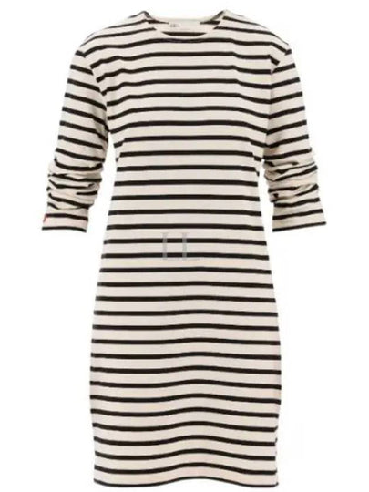 Scrunched Sleeve Jersey Short Dress Ivory Black - TORY BURCH - BALAAN 2